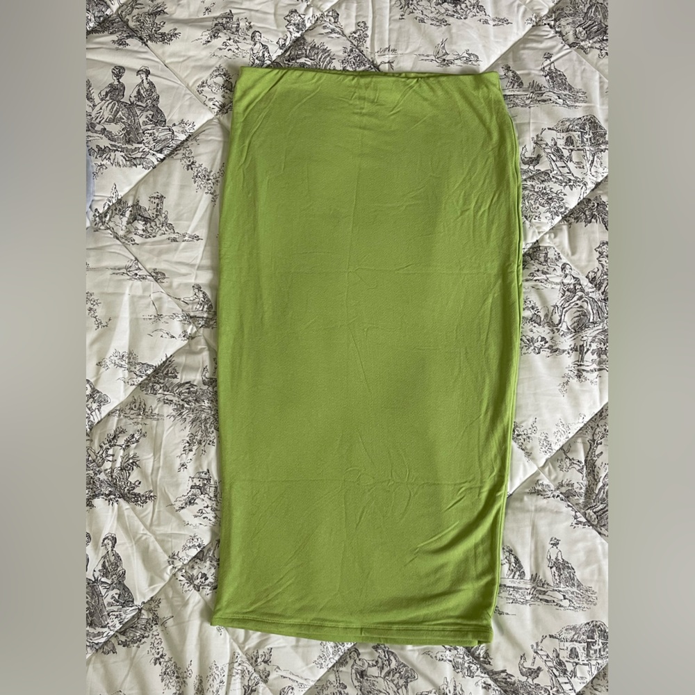 NWT naked wardrobe bright green bodycon midi skirt size XL